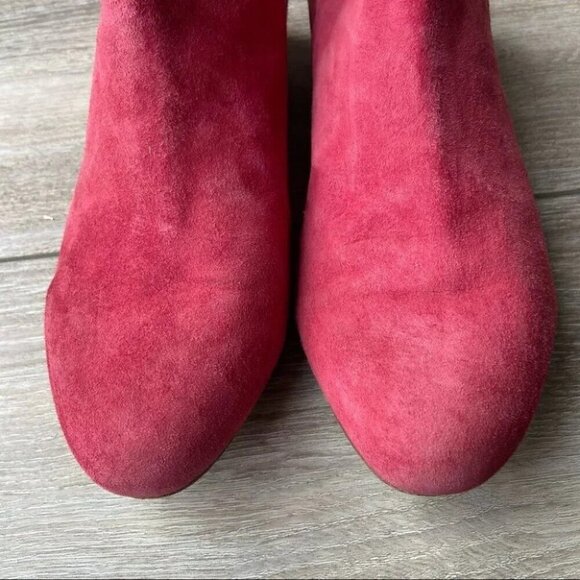 & Other Stories Rust Suede Leather Buckle Bootie - Picture 4 of 13